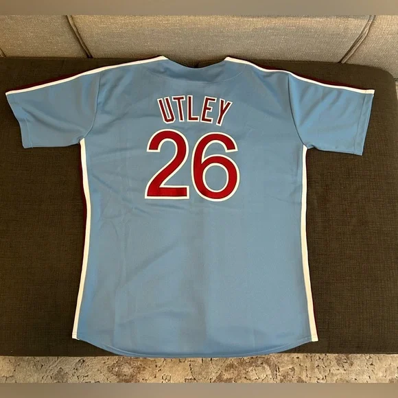 Majestic Authentic Philadelphia Phillies Chase Utley Cooperstown Jersey Mens XXL - Picture 3 of 7